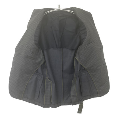 Z Zegna ジーゼニア ﾄﾞﾛｯﾌﾟ8 ｳｰﾙ ﾁｪｯｸ ﾂｰﾋﾟｰｽｽｰﾂ スーツ セットアップ 46