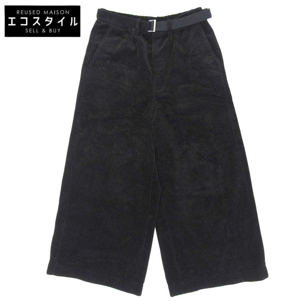 sacai サカイ 美品 コーデュロイ パンツ ボトムス メンズ ブラック 1 24-03491M 24AW ボトムス 1