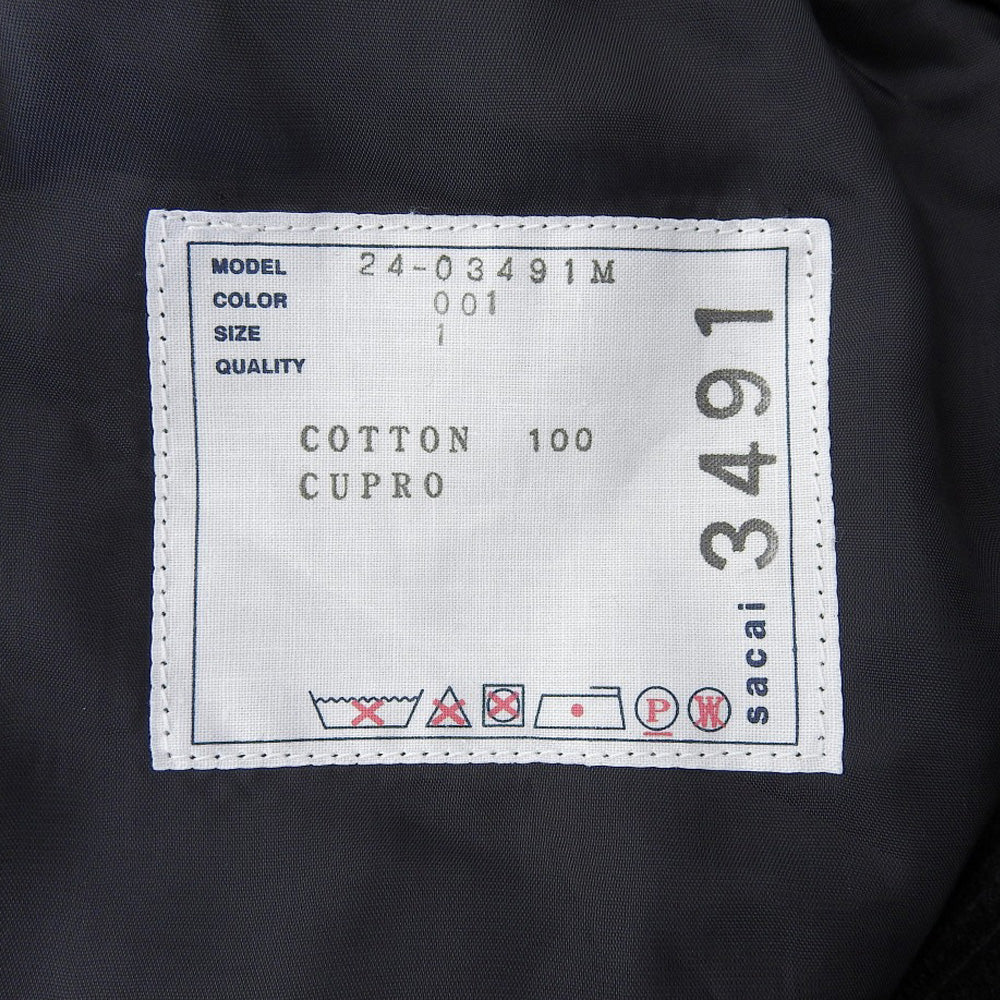sacai サカイ 美品 コーデュロイ パンツ ボトムス メンズ ブラック 1 24-03491M 24AW ボトムス 1