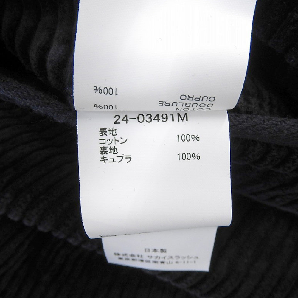 sacai サカイ 美品 コーデュロイ パンツ ボトムス メンズ ブラック 1 24-03491M 24AW ボトムス 1
