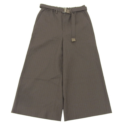 sacai サカイ 美品 チョーク ストラップ パンツ ウール100% ボトムス メンズ ブラウン 1 24-03479M ボトムス 1