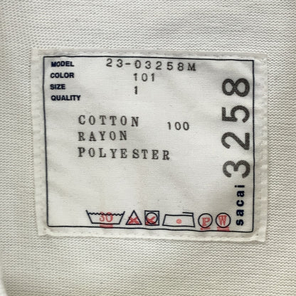sacai サカイ 23-03258M ﾎﾜｲﾄ Cotton Jersey T-Shirt トップス 1