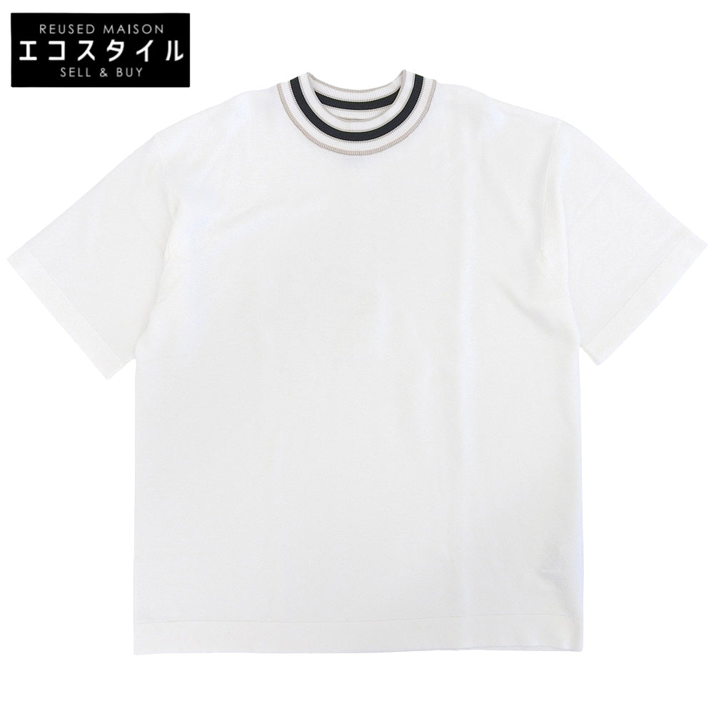 CFCL シーエフシーエル 美品 BS GARTER SHORT SLEEVE TEE SHIRT トップス メンズ ホワイト S トップス S