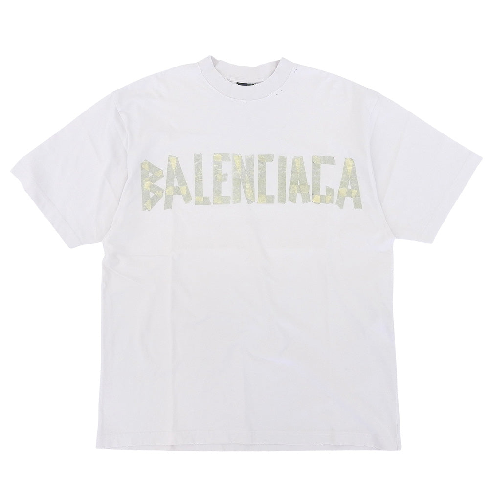 BALENCIAGA バレンシアガ 美品 テープタイプ Tシャツ トップス メンズ ホワイト S 739784 23SS トップス S