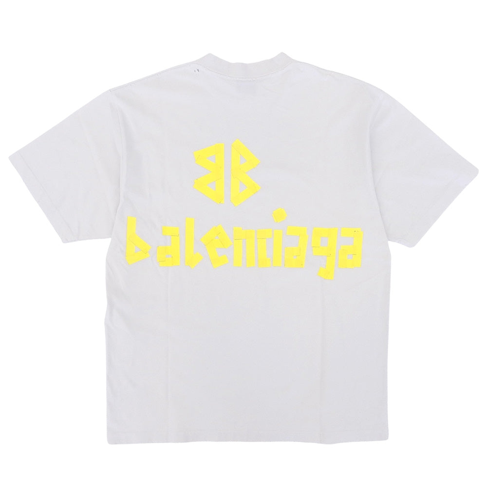 BALENCIAGA バレンシアガ 美品 テープタイプ Tシャツ トップス メンズ ホワイト S 739784 23SS トップス S
