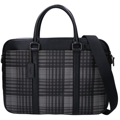 COACH コーチ 【新品同様】F37808 プレイドプリント ペリースリム 2WAYショルダー ビジネスバッグ ブリーフケース