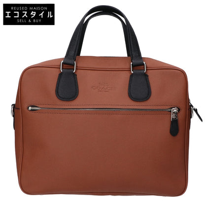 COACH コーチ 【美品】71637 ハドソン クロスグレイン 2WAYショルダー ビジネスバッグ ブリーフケース