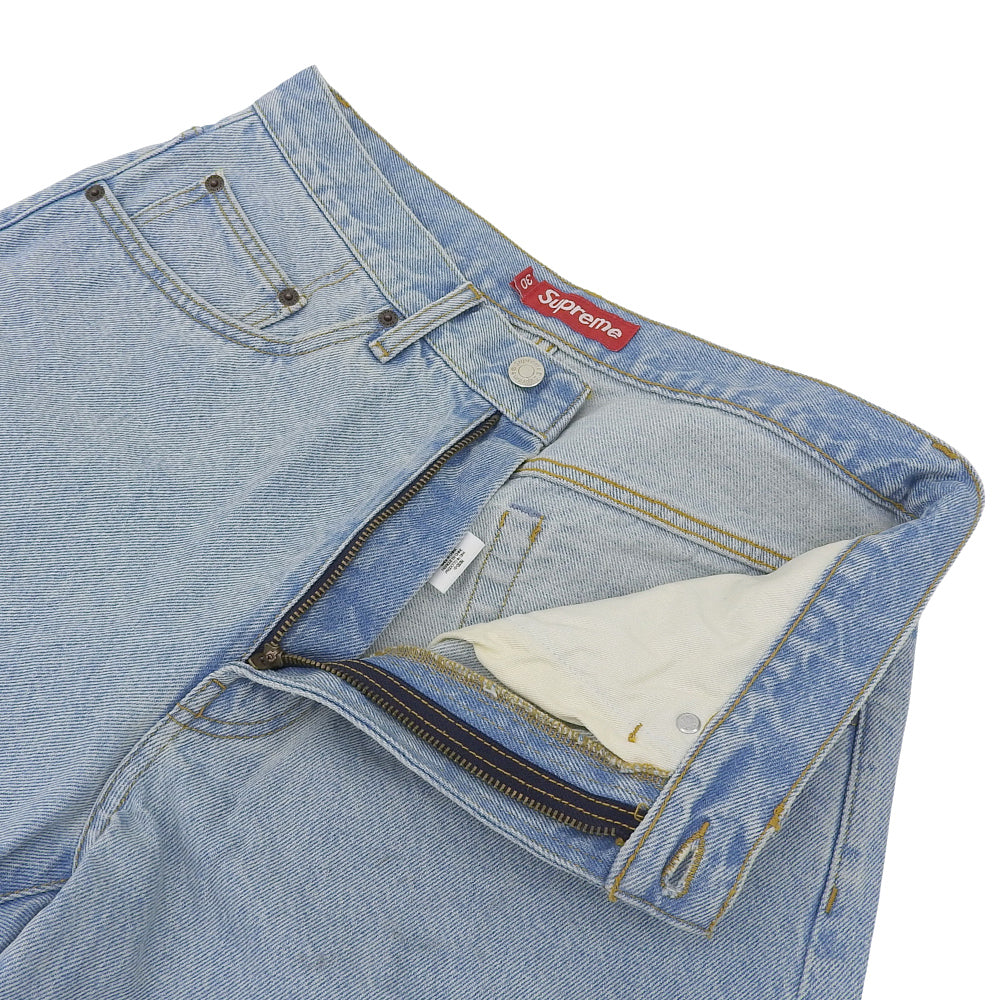Supreme シュプリーム 美品 バギーデニム ワイドショーツ ボトムス メンズ ライトブルー 30 25SS ボトムス 30