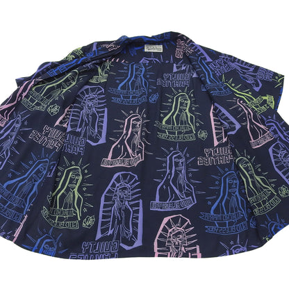 WACKO MARIA ワコマリア レーヨン ペイント 半袖オープンカラーシャツ トップス メンズ ネイビー M トップス M