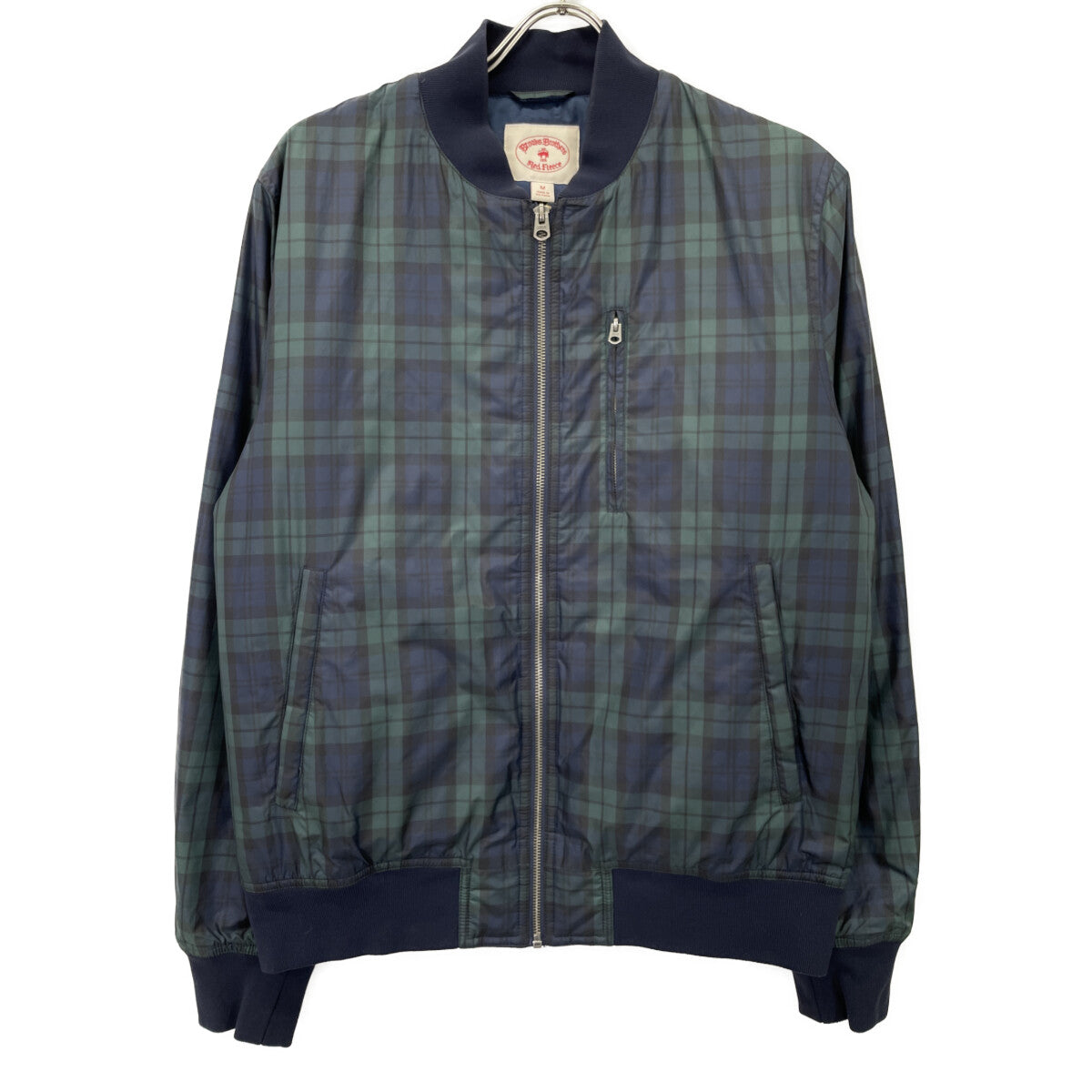 Brooks Brothers ブルックスブラザーズ ﾈｲﾋﾞｰ Thermore ﾀｰﾀﾝﾁｪｯｸ MA-1ﾀｲﾌﾟ ﾌﾞﾙｿﾞﾝ ジャケット M
