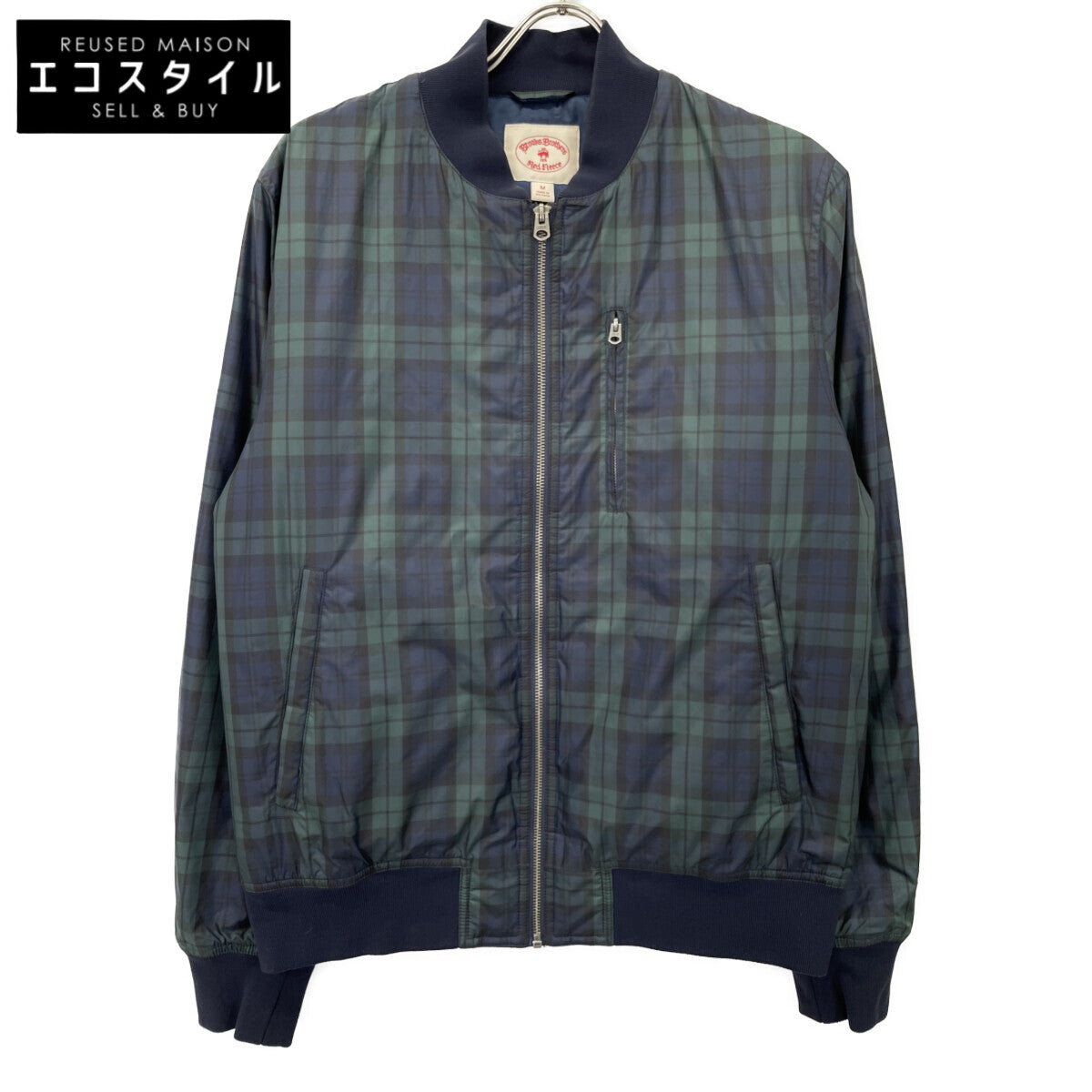 Brooks Brothers ブルックスブラザーズ ﾈｲﾋﾞｰ Thermore ﾀｰﾀﾝﾁｪｯｸ MA-1ﾀｲﾌﾟ ﾌﾞﾙｿﾞﾝ ジャケット M