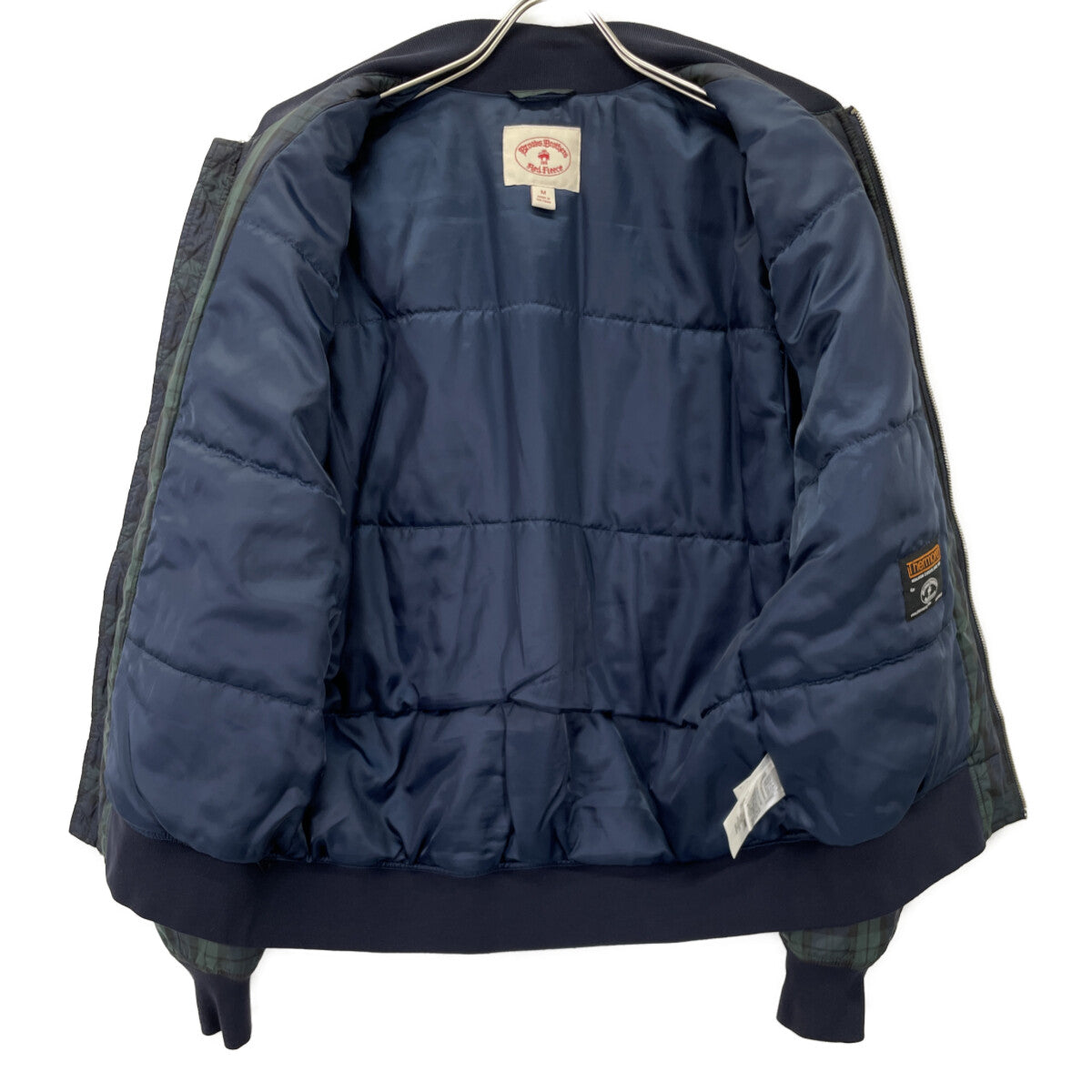 Brooks Brothers ブルックスブラザーズ ﾈｲﾋﾞｰ Thermore ﾀｰﾀﾝﾁｪｯｸ MA-1ﾀｲﾌﾟ ﾌﾞﾙｿﾞﾝ ジャケット M
