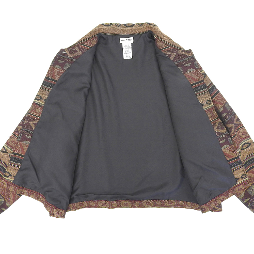 WHITE STAG ホワイトスタッグ 総柄 ゴブラン ジャケット レディース ブラウン系 XL ジャケット XL