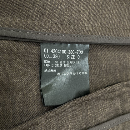 Theory セオリー 24年 ﾌﾞﾗｳﾝ Crisp Twill SB Slim Blazer ULﾃｰﾗｰﾄﾞｼﾞｬｹｯﾄ ジャケット 0