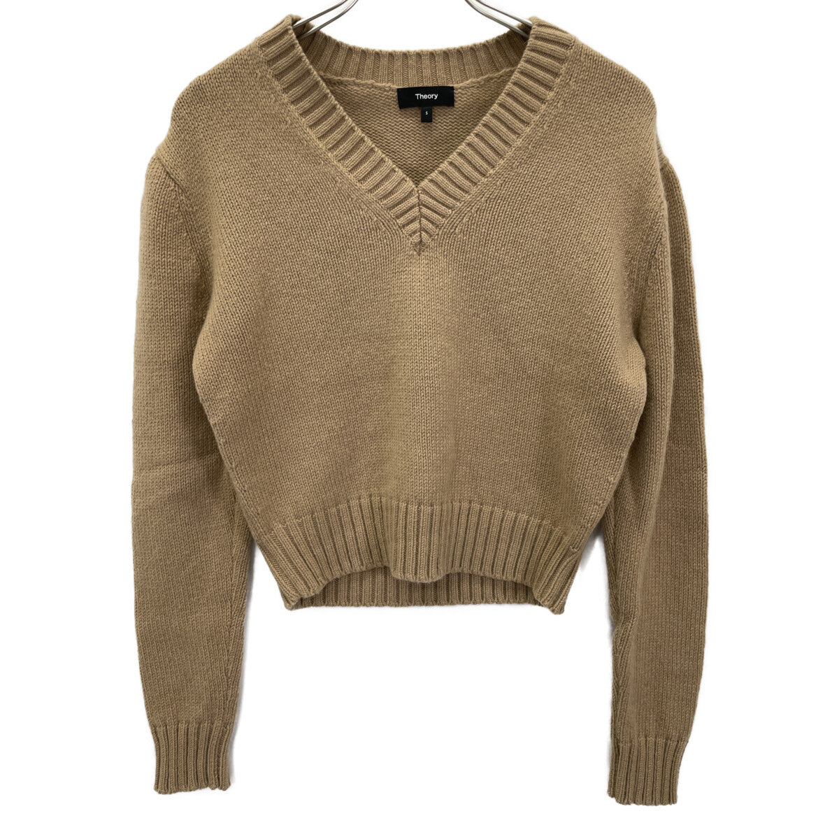 Theory セオリー 24年 ﾌﾞﾗｳﾝ ｶｼﾐﾔ混 ﾆｯﾄ トップス S