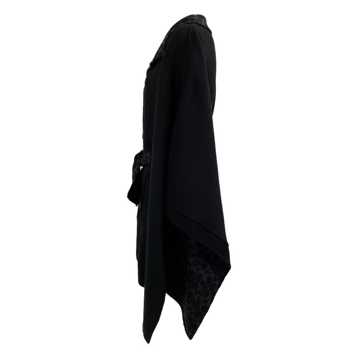 COACH コーチ ﾌﾞﾗｯｸ ｳｰﾙﾒﾙﾄﾝｹｰﾌﾟｺｰﾄ コート XS