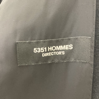 5351POUR LES HOMMES 5351プールオム 【DIRECTOR'S】ﾌﾞﾗｯｸ ｽｰﾊﾟｰ120 ﾋﾞｰﾊﾞｰ ﾁｪｽﾀｰｺｰﾄ コート 48