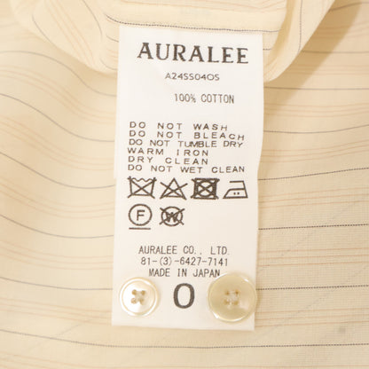 AURALEE オーラリー A24SS04OS HARD TWIST FINX ORGANDY STRIPE SHIRT トップス 0