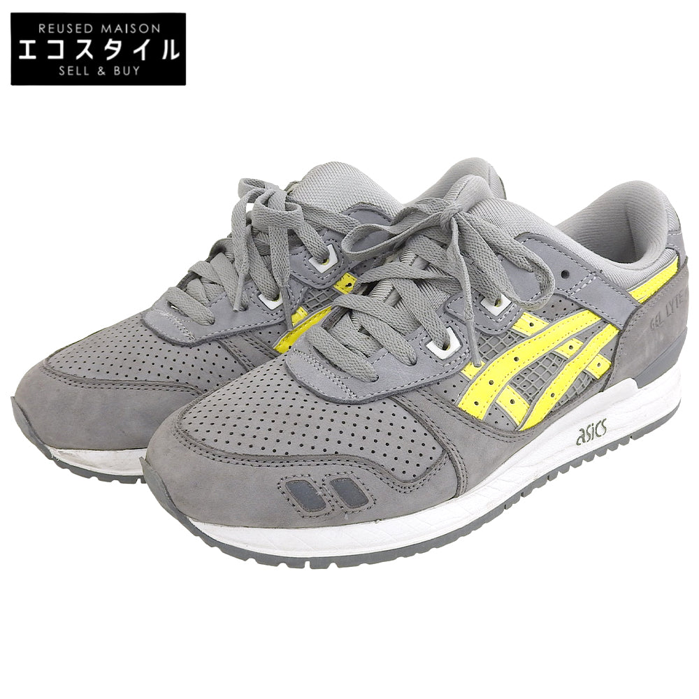 asics アシックス スエード ローカットスニーカー シューズ メンズ グレー×イエロー 27cm F460922 シューズ 9(US)