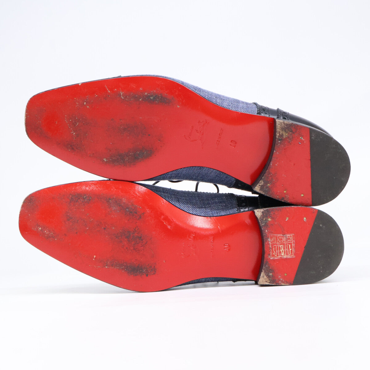 Christian Louboutin クリスチャンルブタン デニム×レザー SO CHARLES FLAT シューズ シューズ 40