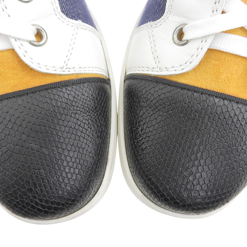 Christian Louboutin クリスチャンルブタン ルイス FLAT デニム×レザー ハイカットスニーカー シューズ メンズ マルチカラー 40 1/2 シューズ 40.5