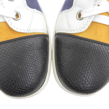 Christian Louboutin クリスチャンルブタン ルイス FLAT デニム×レザー ハイカットスニーカー シューズ メンズ マルチカラー 40 1/2 シューズ 40.5