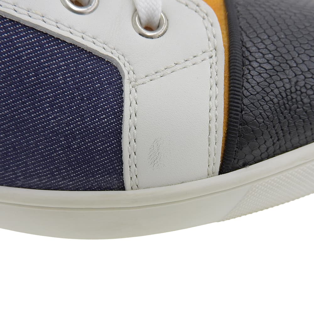 Christian Louboutin クリスチャンルブタン ルイス FLAT デニム×レザー ハイカットスニーカー シューズ メンズ マルチカラー 40 1/2 シューズ 40.5