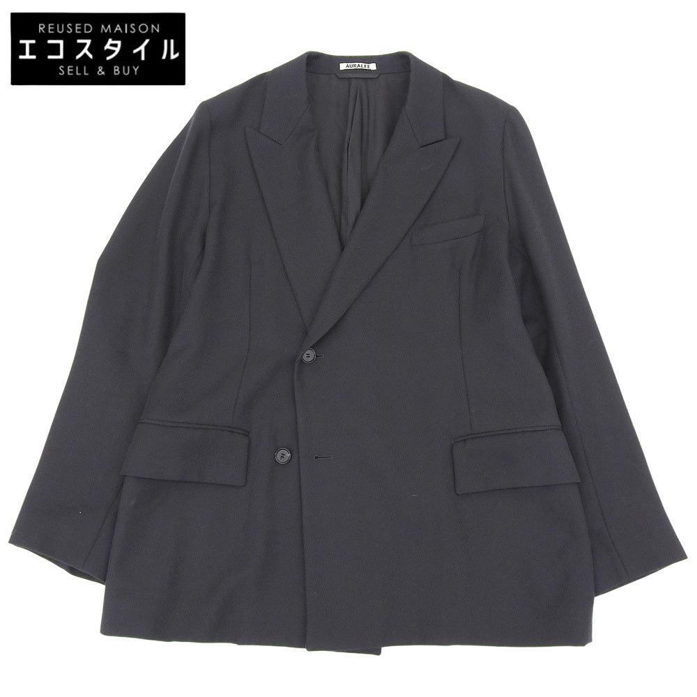 AURALEE オーラリー wool kid mohair kersey jacket モヘヤ混 ジャケット メンズ ブラック 4 A20SJ02MK ジャケット 4