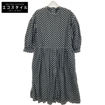 tricotCOMMEdesGARCONS トリココムデギャルソン TG-O011 20年製 ﾌﾞﾗｯｸ ﾄﾞｯﾄ ﾌﾚｱﾜﾝﾋﾟｰｽ ワンピース M