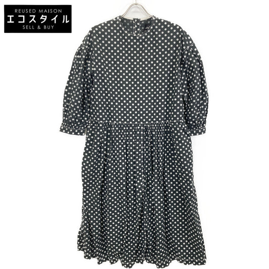 tricotCOMMEdesGARCONS トリココムデギャルソン TG-O011 20年製 ﾌﾞﾗｯｸ ﾄﾞｯﾄ ﾌﾚｱﾜﾝﾋﾟｰｽ ワンピース M