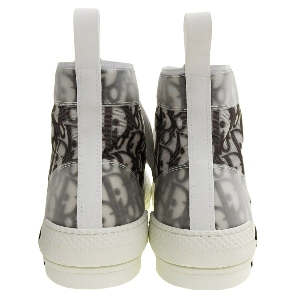 DIOR ディオール 美品 B23リーグ オブリークキャンバスハイトップスニーカー シューズ メンズ ホワイト×ブラック 26.0cm 22RLS シューズ 41