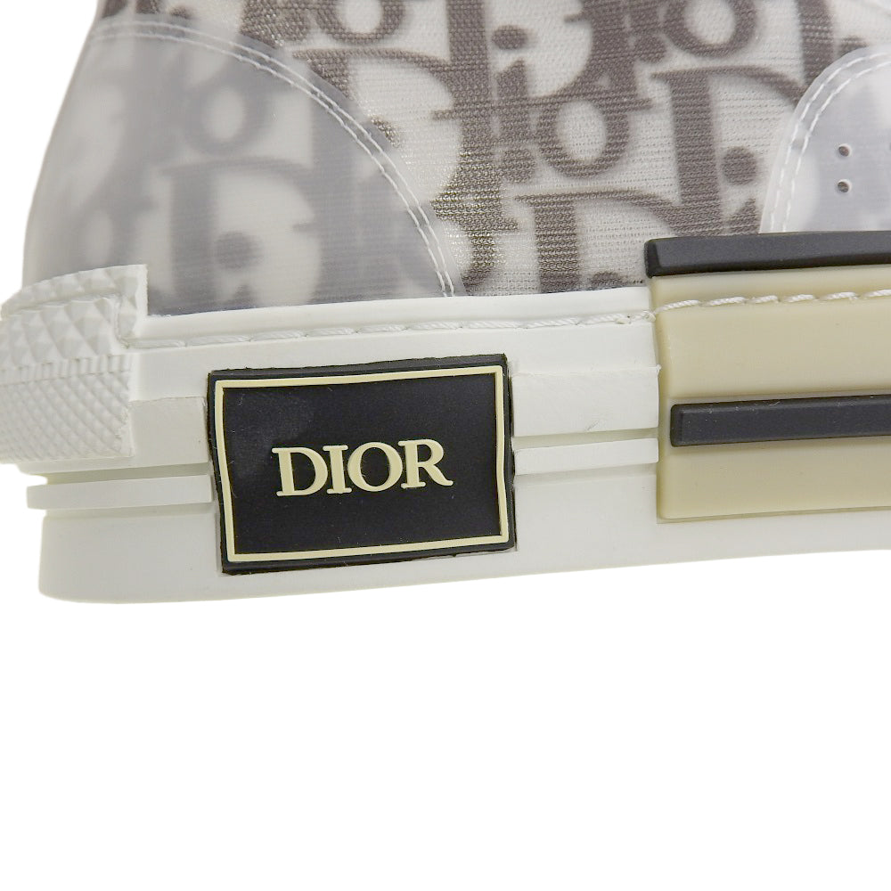DIOR ディオール 美品 B23リーグ オブリークキャンバスハイトップスニーカー シューズ メンズ ホワイト×ブラック 26.0cm 22RLS シューズ 41