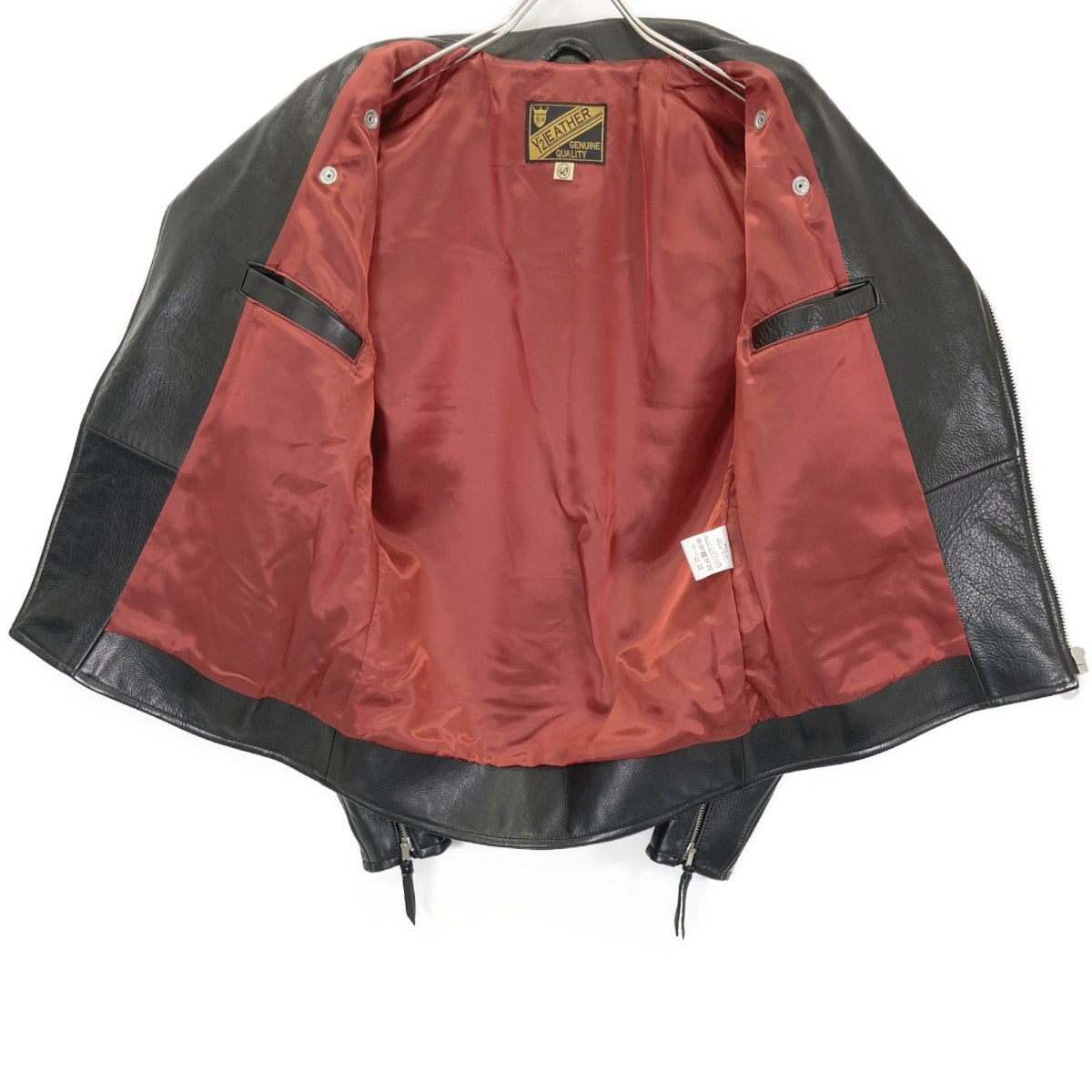 Y'2 LEATHER ワイツーレザー ﾌﾞﾗｯｸ ｶｰﾌ ﾀﾞﾌﾞﾙﾗｲﾀﾞｰｽｼﾞｬｹｯﾄ ジャケット 40