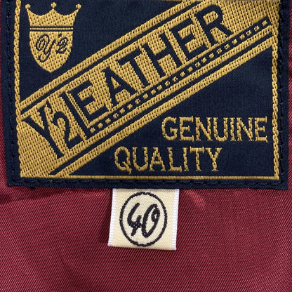 Y'2 LEATHER ワイツーレザー ﾌﾞﾗｯｸ ｶｰﾌ ﾀﾞﾌﾞﾙﾗｲﾀﾞｰｽｼﾞｬｹｯﾄ ジャケット 40