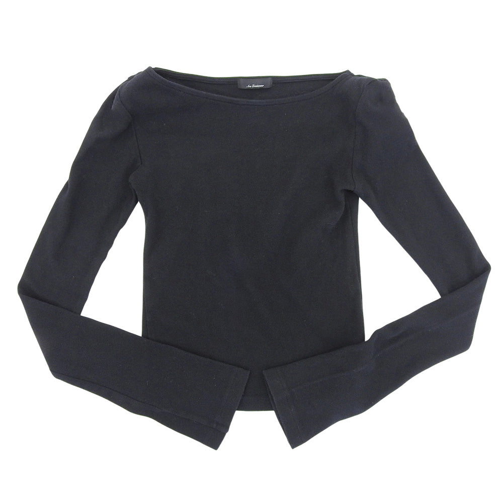 Ans Dotsloevner アンス ドッツローヴナー コットン オフショルダー ボートネック 長袖 トップス レディース ブラック トップス ―