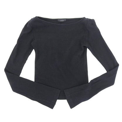 Ans Dotsloevner アンス ドッツローヴナー コットン オフショルダー ボートネック 長袖 トップス レディース ブラック トップス ―