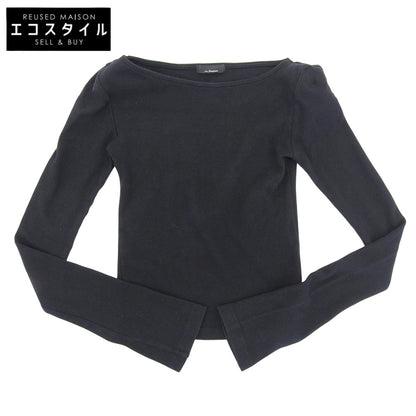 Ans Dotsloevner アンス ドッツローヴナー コットン オフショルダー ボートネック 長袖 トップス レディース ブラック トップス ―