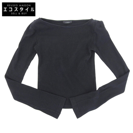 Ans Dotsloevner アンス ドッツローヴナー コットン オフショルダー ボートネック 長袖 トップス レディース ブラック トップス ―