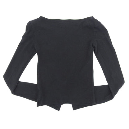 Ans Dotsloevner アンス ドッツローヴナー コットン オフショルダー ボートネック 長袖 トップス レディース ブラック トップス ―