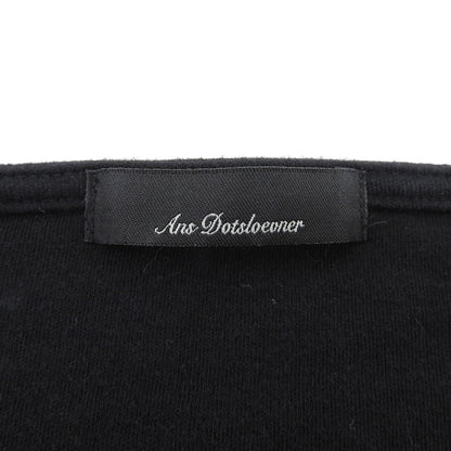 Ans Dotsloevner アンス ドッツローヴナー コットン オフショルダー ボートネック 長袖 トップス レディース ブラック トップス ―
