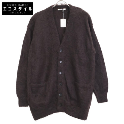 AURALEE オーラリー A22AC03KM ﾀﾞｰｸﾌﾞﾗｳﾝ BRUSHED SUPER KID MOHAIR KNIT LONG CARDIGAN トップス 1