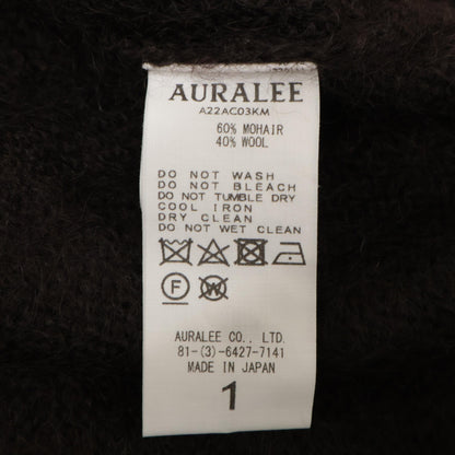AURALEE オーラリー A22AC03KM ﾀﾞｰｸﾌﾞﾗｳﾝ BRUSHED SUPER KID MOHAIR KNIT LONG CARDIGAN トップス 1