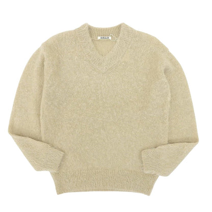 AURALEE オーラリー 未使用 BRUSHED SUPER KID MOHAIR KNIT トップス レディース ベージュ 1 A21AV03KM トップス 1