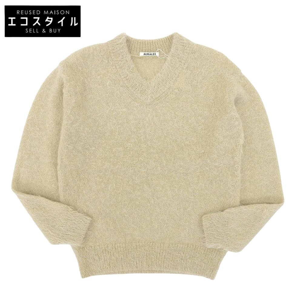 AURALEE オーラリー 未使用 BRUSHED SUPER KID MOHAIR KNIT トップス レディース ベージュ 1 A21AV03KM トップス 1
