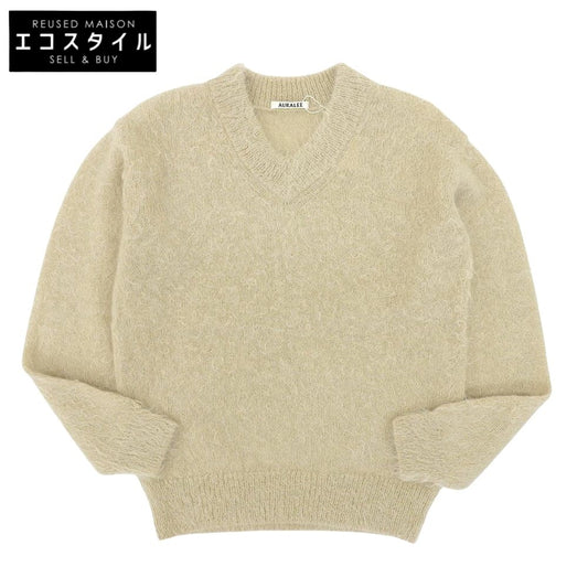 AURALEE オーラリー 未使用 BRUSHED SUPER KID MOHAIR KNIT トップス レディース ベージュ 1 A21AV03KM トップス 1