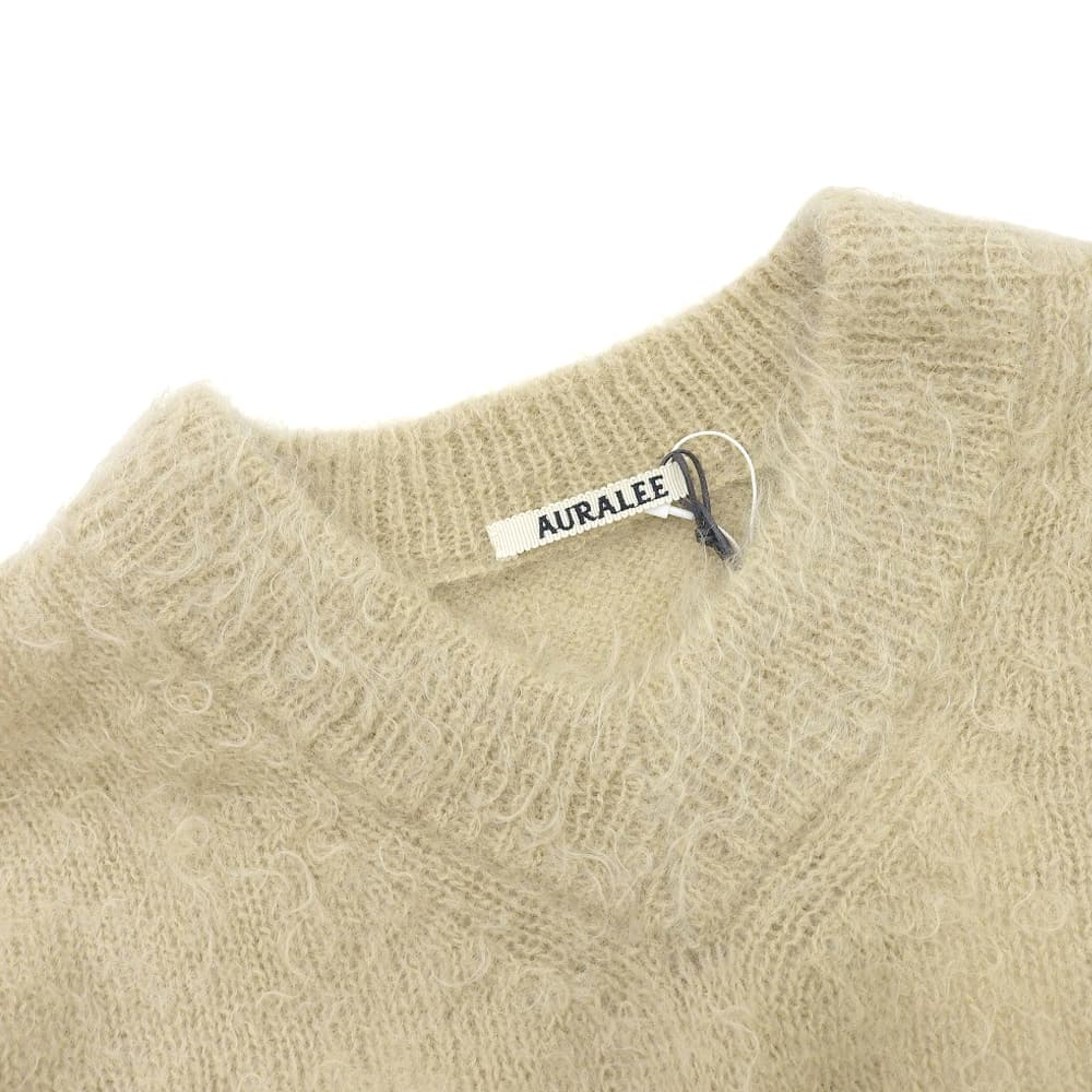 AURALEE オーラリー 未使用 BRUSHED SUPER KID MOHAIR KNIT トップス レディース ベージュ 1 A21AV03KM トップス 1