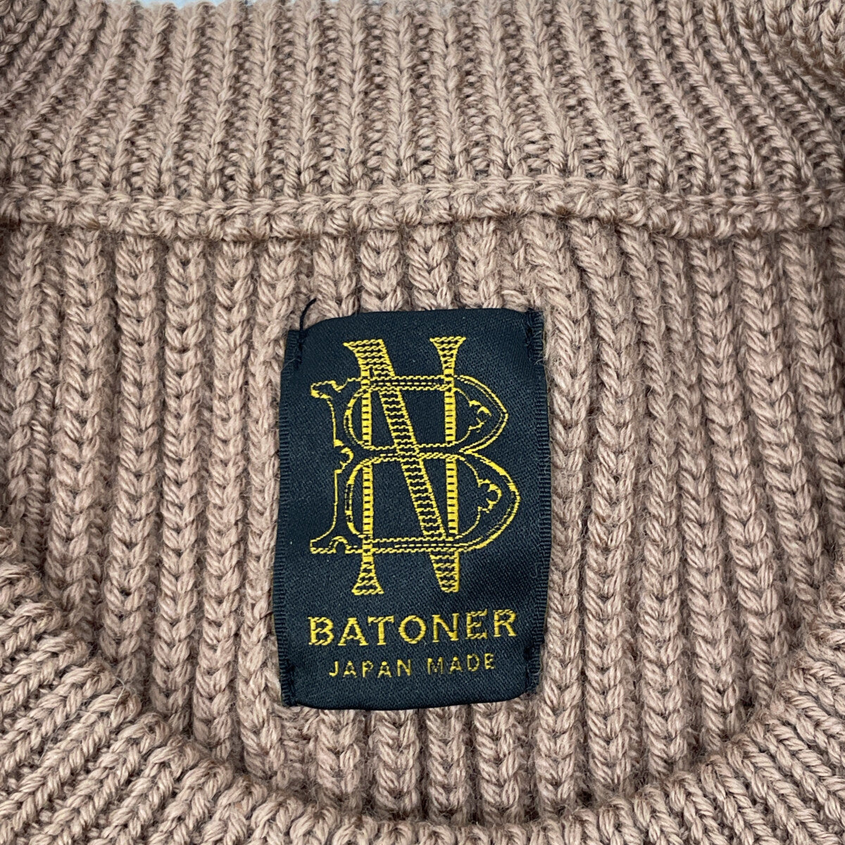 BATONER バトナー BN-21FW-028 ﾌﾞﾗｳﾝ ｳｰﾙ5ｹﾞｰｼﾞｼｸﾞﾆﾁｬｰ畦編み ﾓｯｸﾈｯｸ ﾆｯﾄ トップス 2