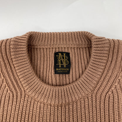 BATONER バトナー BN-21FW-028 ﾌﾞﾗｳﾝ ｳｰﾙ5ｹﾞｰｼﾞｼｸﾞﾆﾁｬｰ畦編み ﾓｯｸﾈｯｸ ﾆｯﾄ トップス 2