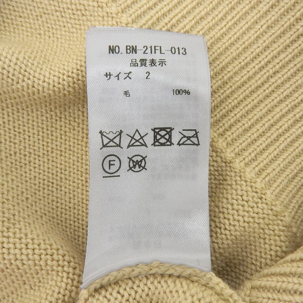 BATONER バトナー 未使用 エージング ラグランスリーブ クルーネック トップス レディース ウール ベージュ 2 BN-21FL-013 トップス 2