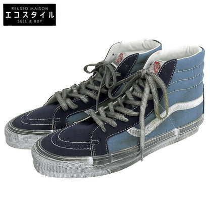 VANS バンズ 新品同様 Stressed Sk-8-Hi ハイカット スニーカー シューズ メンズ ブルー×ネイビー 28.5cm 507452 シューズ 10.5(US)
